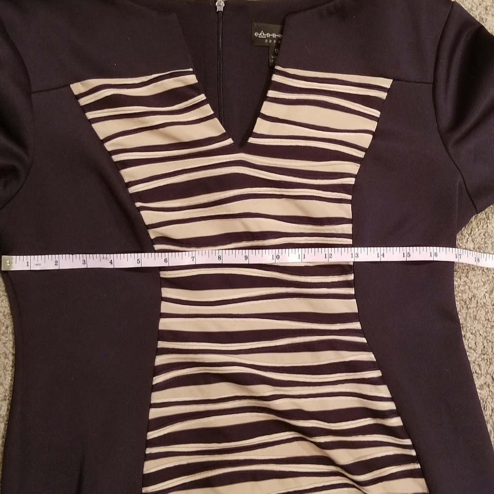 Connected Brand blue and beige dress